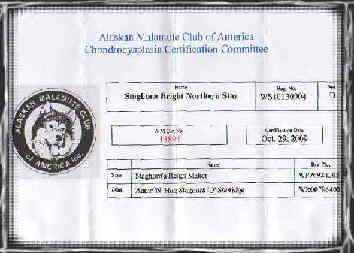 Certifié CHD N°13894